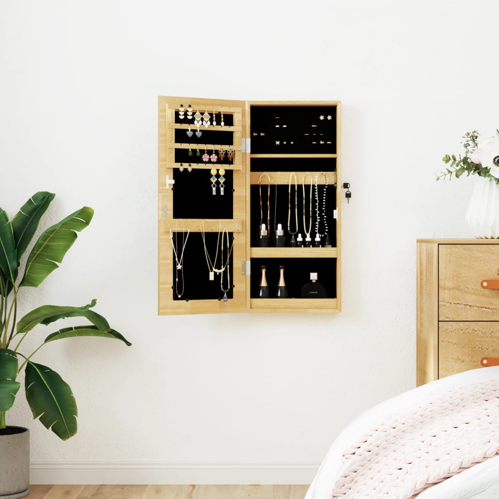 Vidaxx armoire à bijoux avec miroir mural 30x8,5x67 cm
