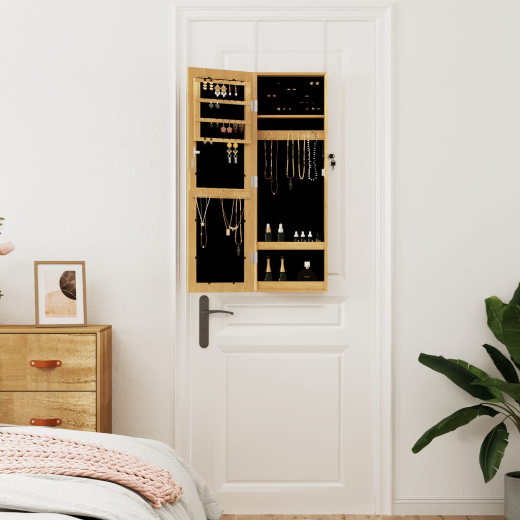 Vidaxx armoire à bijoux avec miroir mural 30x8,5x90 cm blanc