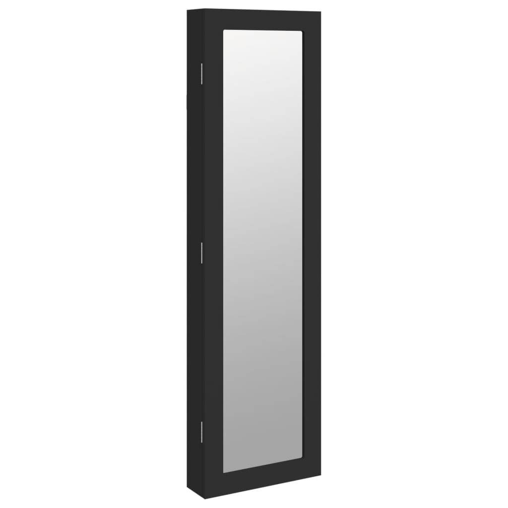 VidaXL Armoire à bijoux avec miroir mural 30x8,5x106 cm noir