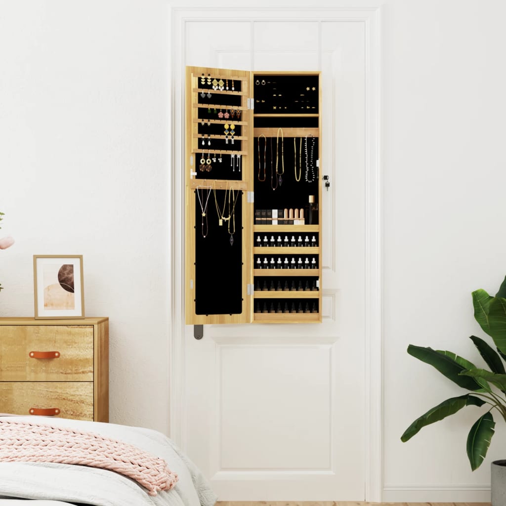 VidaXL Armoire à bijoux avec miroir mural 30x8,5x106 cm