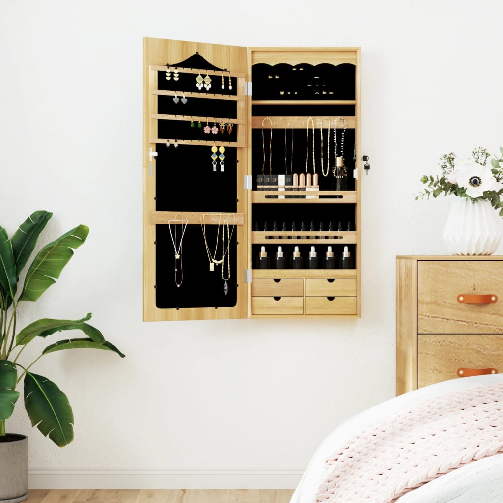 Vidaxx armoire à bijoux avec miroir mural 37,5x10x90 cm