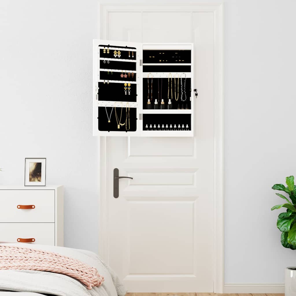 Vidaxx armoire à bijoux avec miroir et LED mural blanc