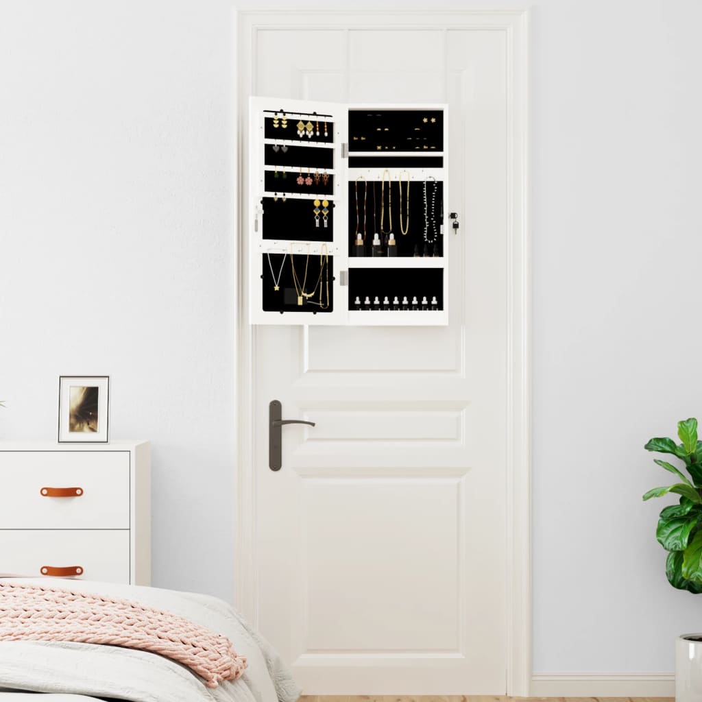 Vidaxx armoire à bijoux avec miroir et LED mural blanc