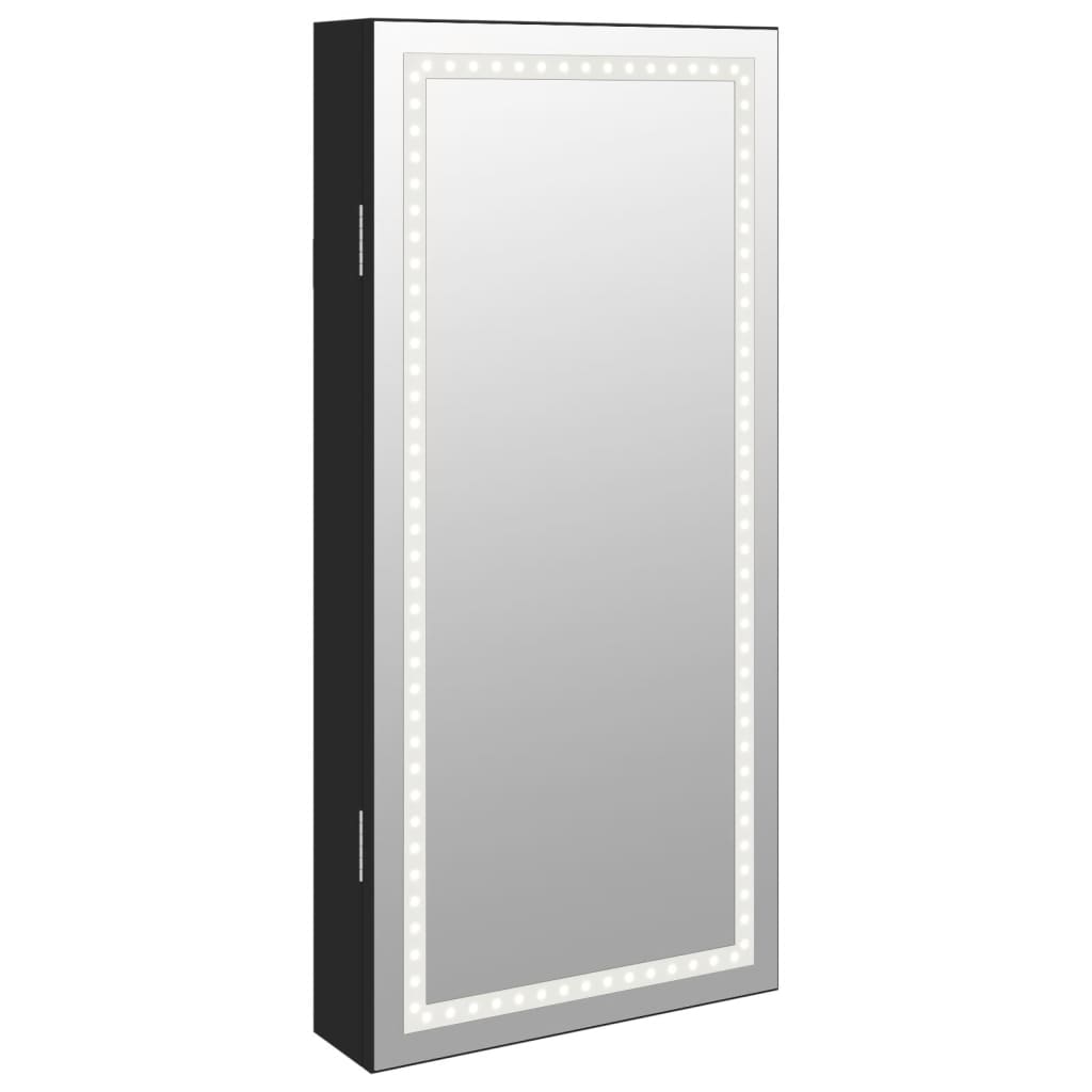 Vidaxx armoire à bijoux avec miroir et LED mural noir