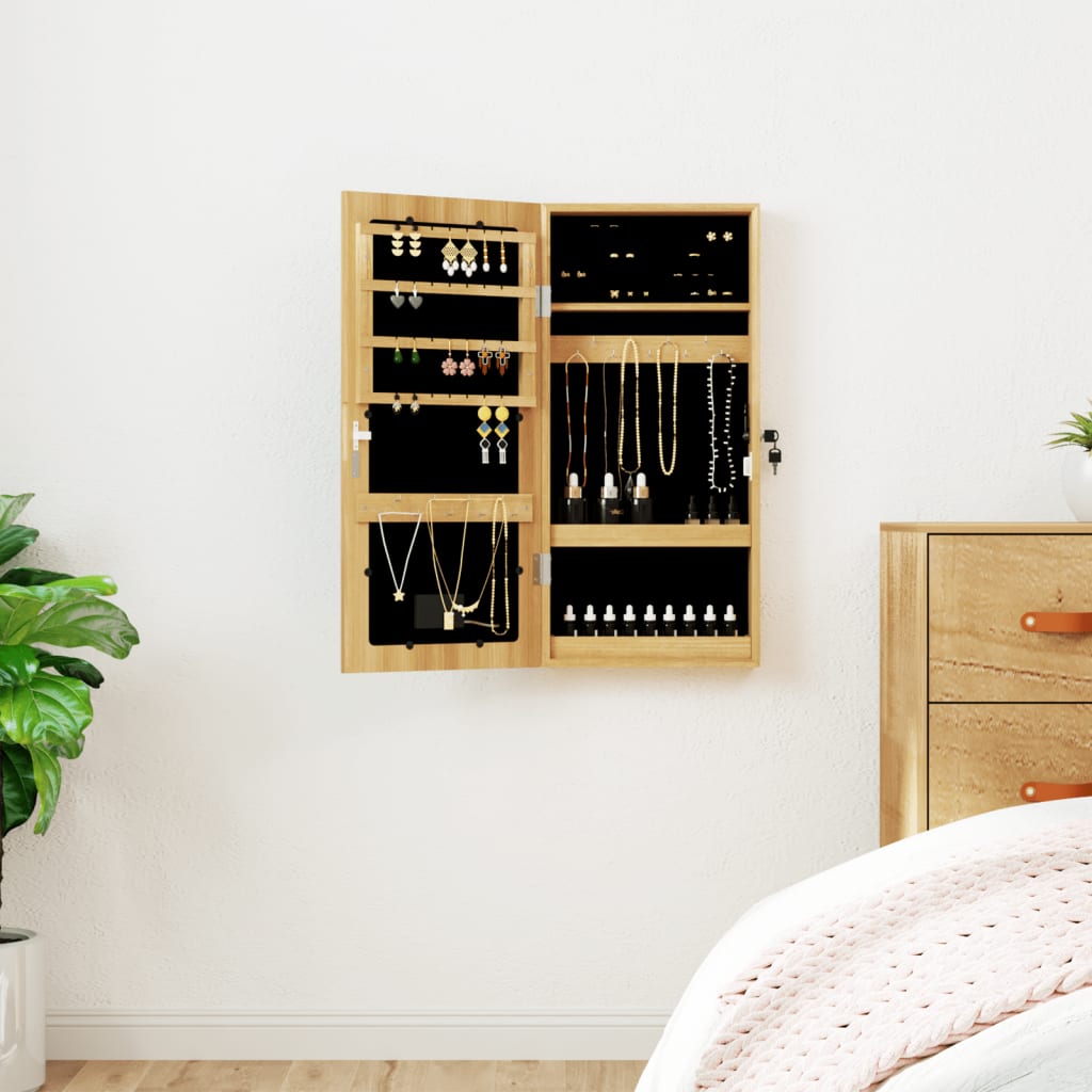 Armoire à bijoux Vidaxx avec miroir et LED murale