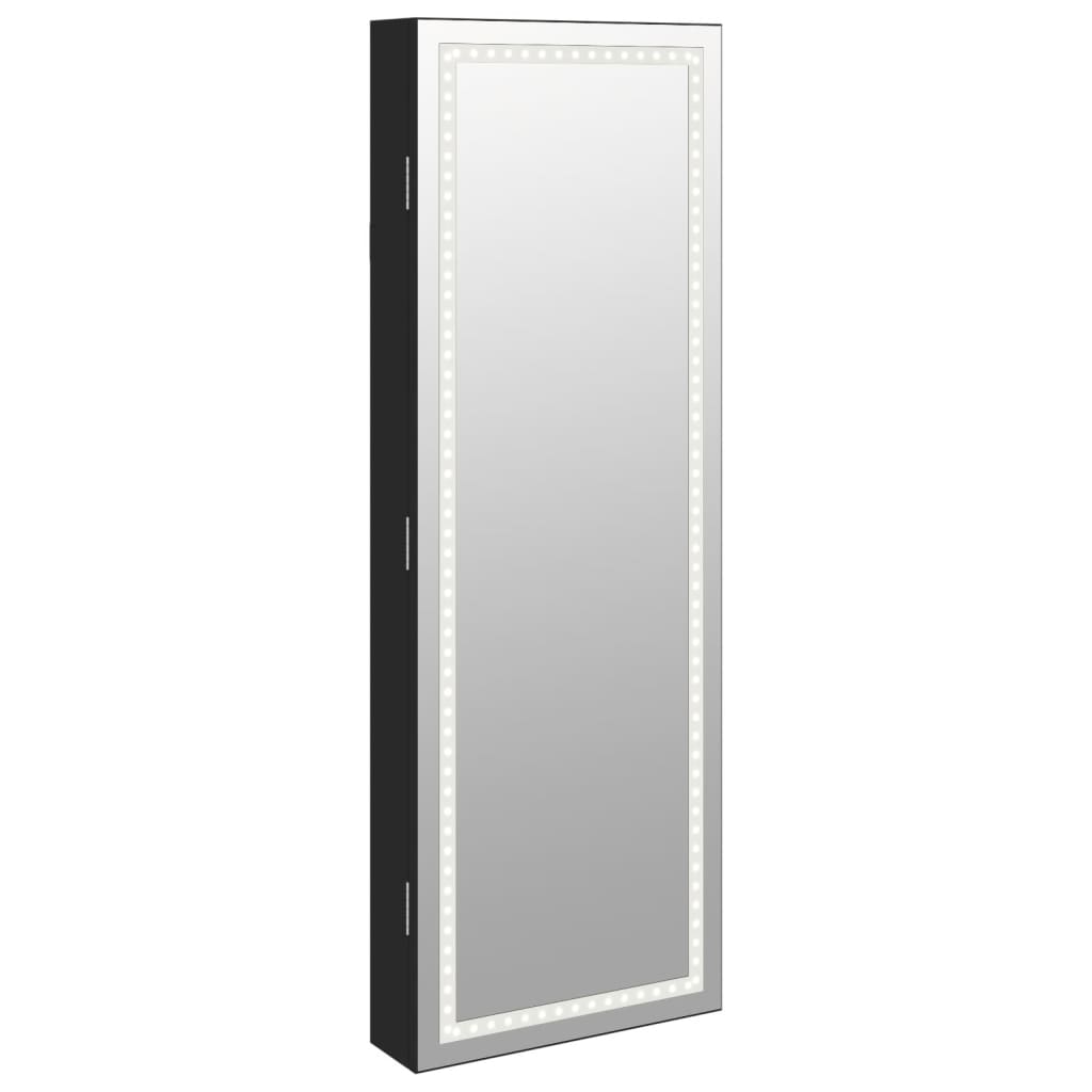 Vidaxx armoire à bijoux avec miroir et LED mural noir