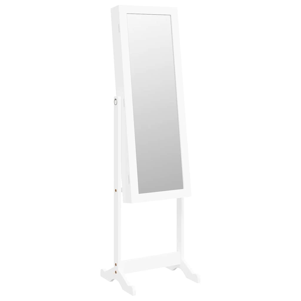 VidaXL armoire à bijoux avec miroir avec éclairage LED, autoportante blanc