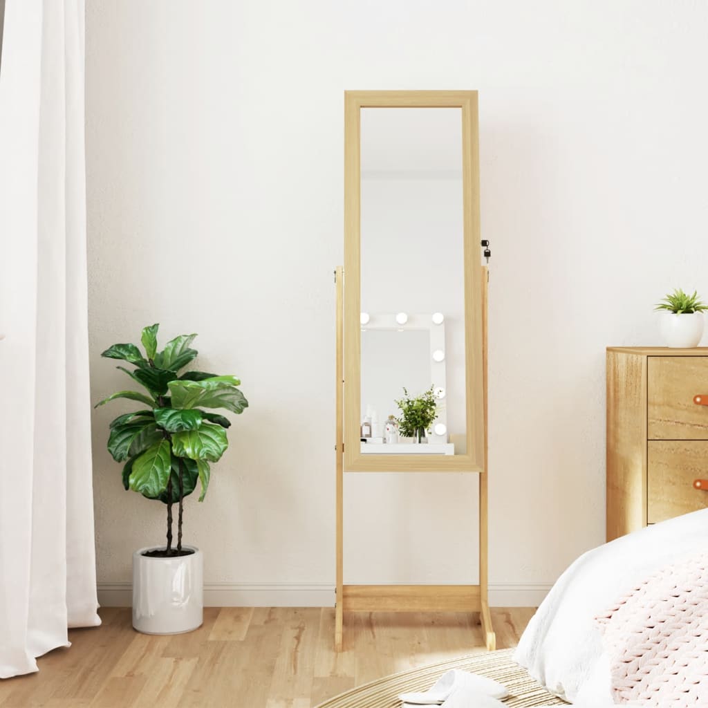 Armoire à bijoux autoportante Vidaxx avec miroir et éclairage LED