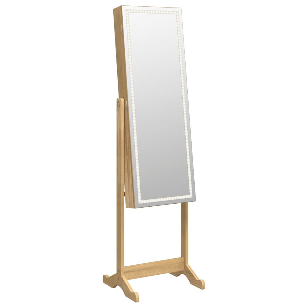 Armoire à bijoux autoportante Vidaxx avec miroir et éclairage LED