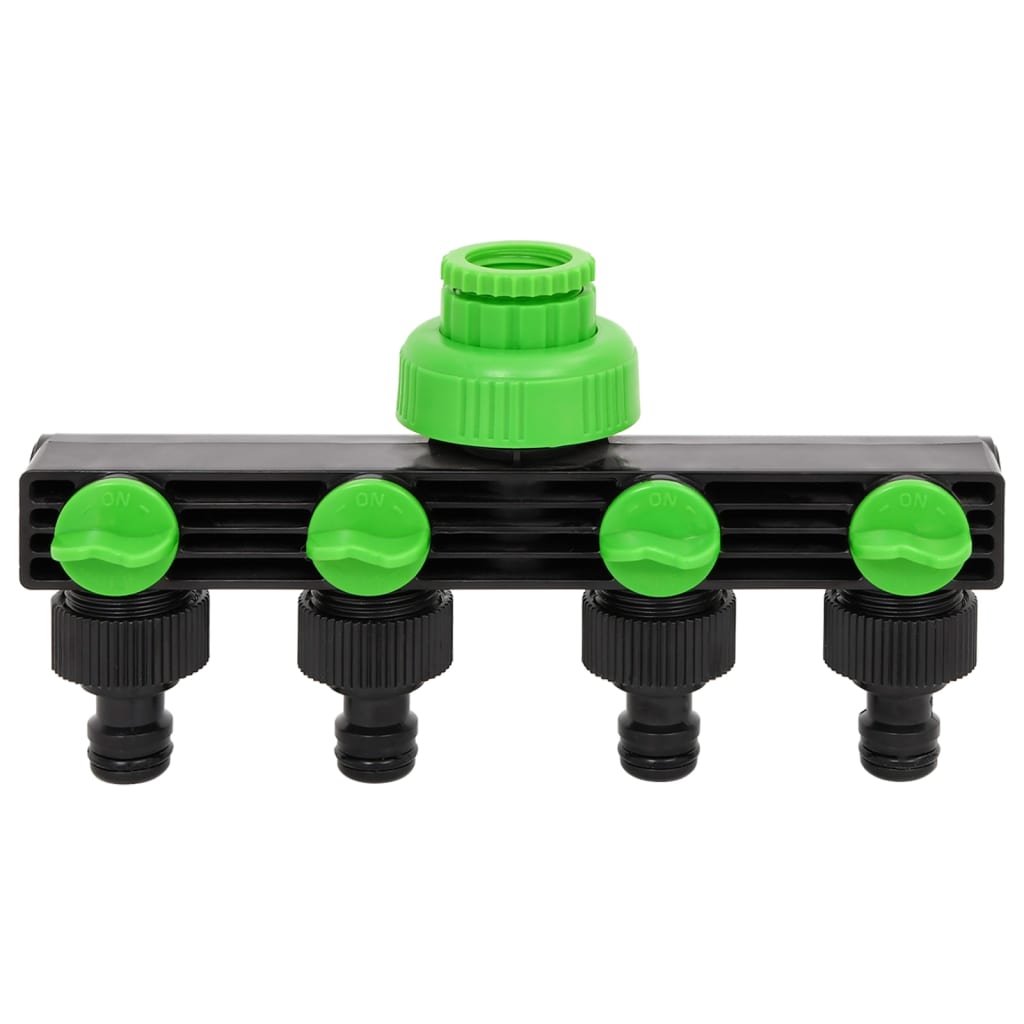 Vidaxx adaptateur de robinet 4 voies 19,5x6x11 cm abs pp vert et noir