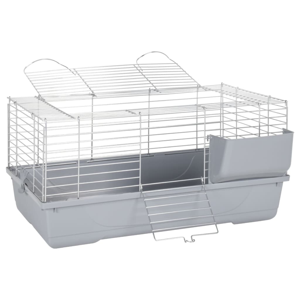 Vidaxl Animal Loft Small Animals 80x45x39 cm Polypropène et gris métallique