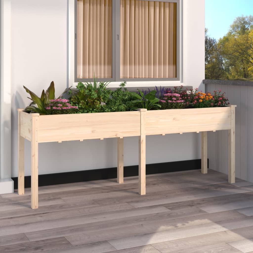 Vidaxx jardinière avec doublure 203x53x76 cm bois de pin massif