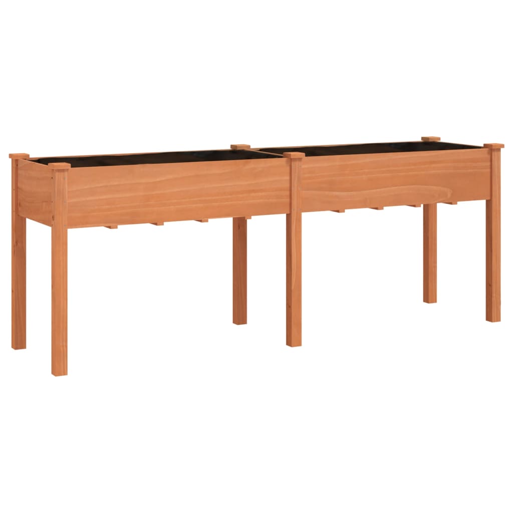 Vidaxx jardinière avec doublure 203x53x76 cm bois de pin massif marron