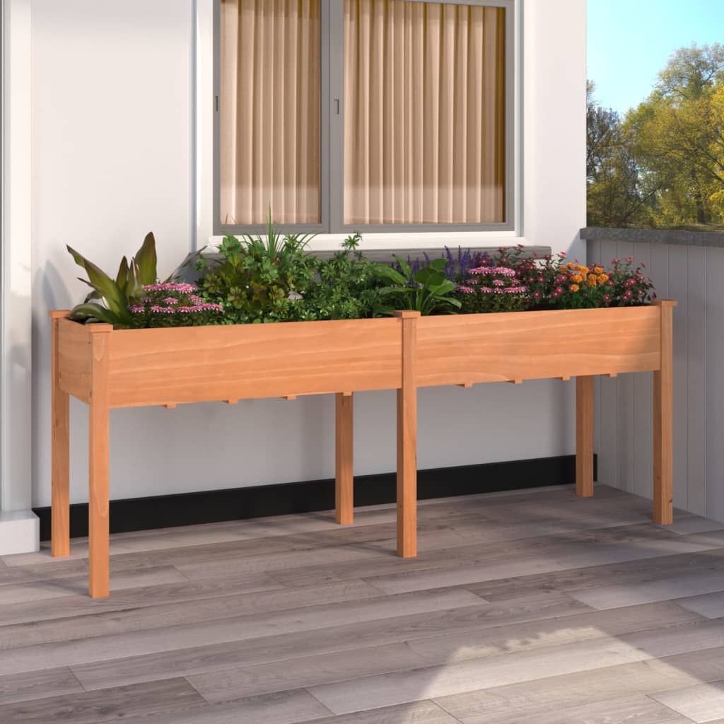 Vidaxx jardinière avec doublure 203x53x76 cm bois de pin massif marron