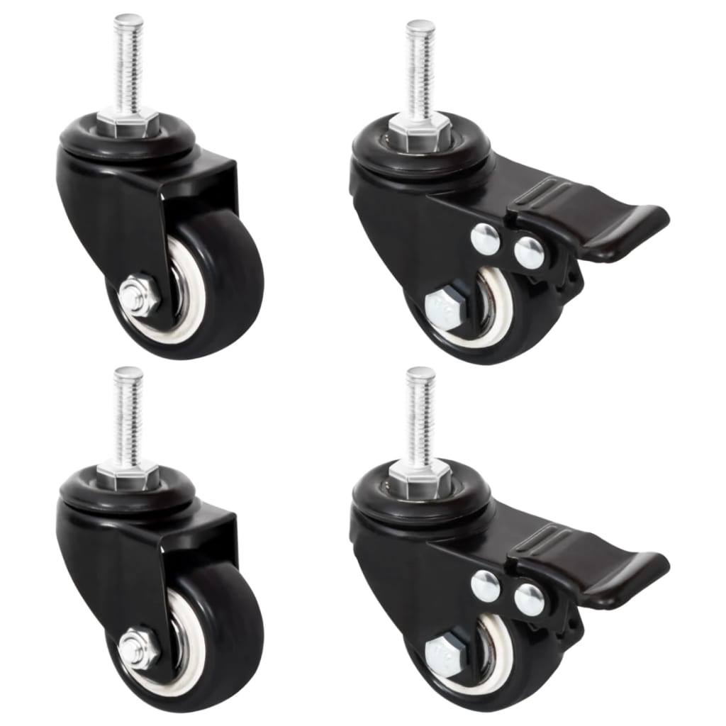 VidaXL Roues pour jardinière 4 pcs 8x3,5x8 cm fer noir