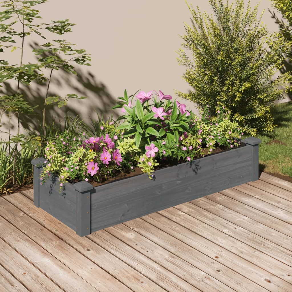 Vidaxx jardinière surélevée avec doublure 120x45x25 cm gris pin