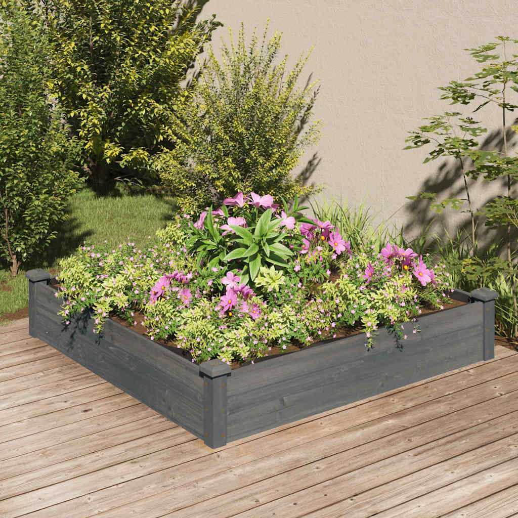 Vidaxx jardinière surélevée avec doublure 120x120x25 cm gris pin