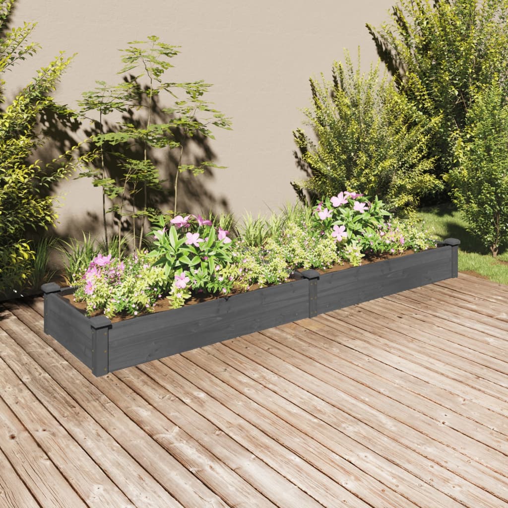 Vidaxx jardinière surélevée avec doublure 240x60x25 cm gris pin