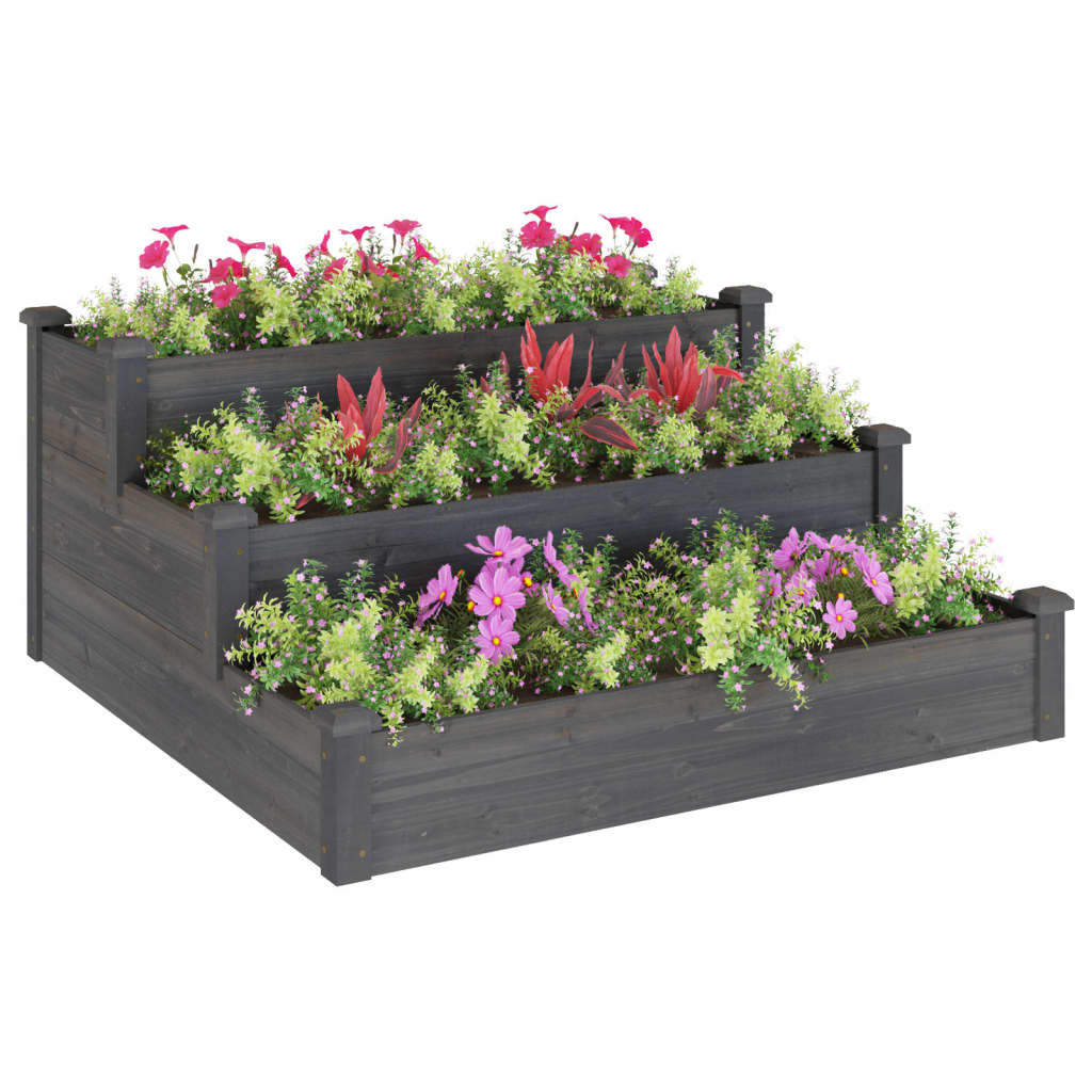 Vidaxx jardinière surélevée 120x120x56 cm bois de pin massif gris