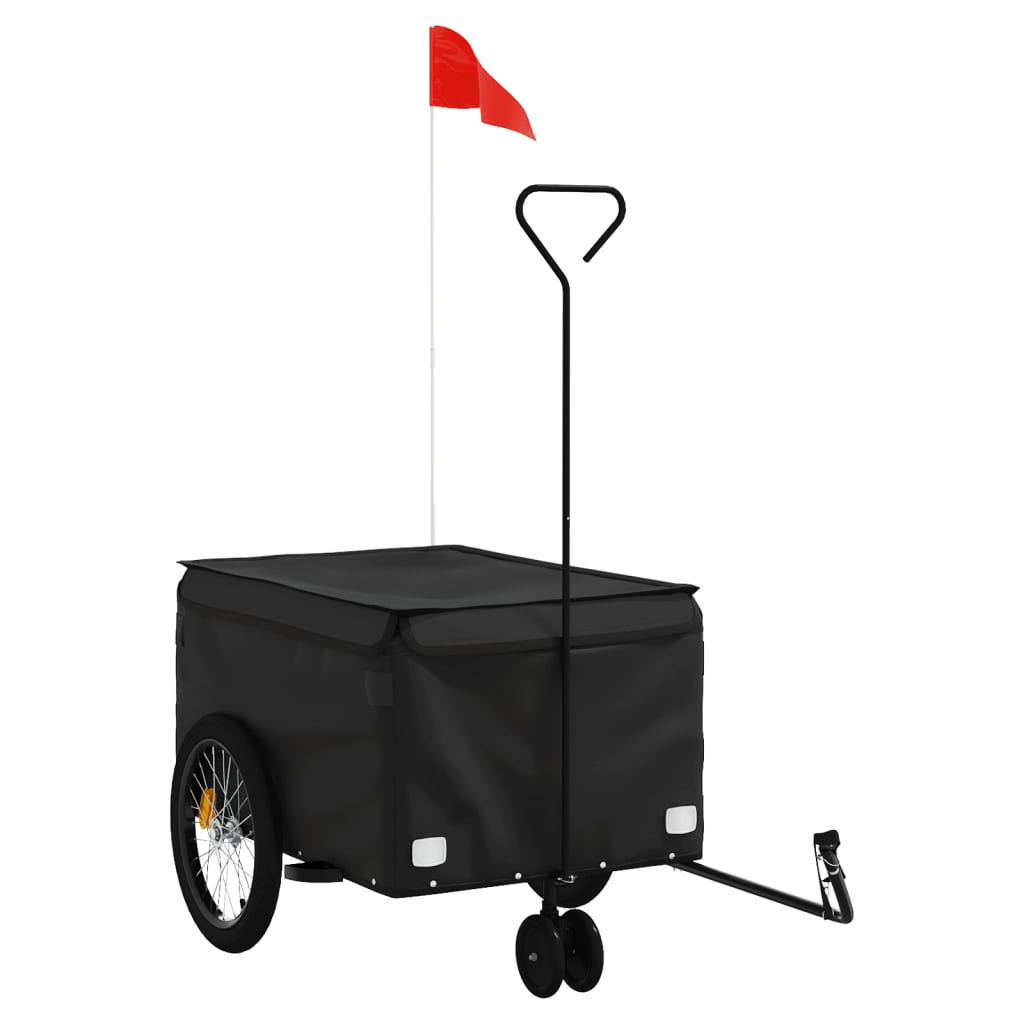 VidaXL remorque à vélo 30 kg fer noir
