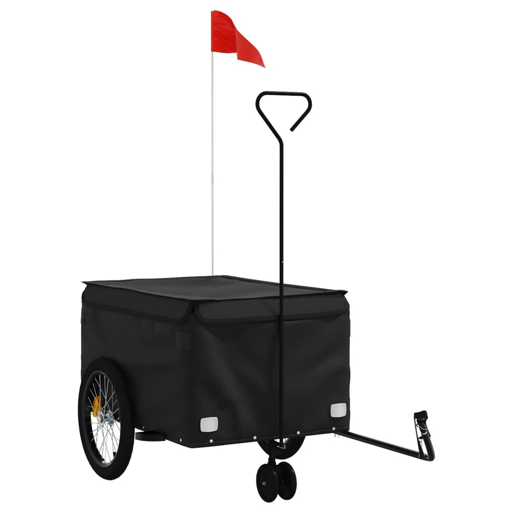 VidaXL remorque à vélo 45 kg fer noir