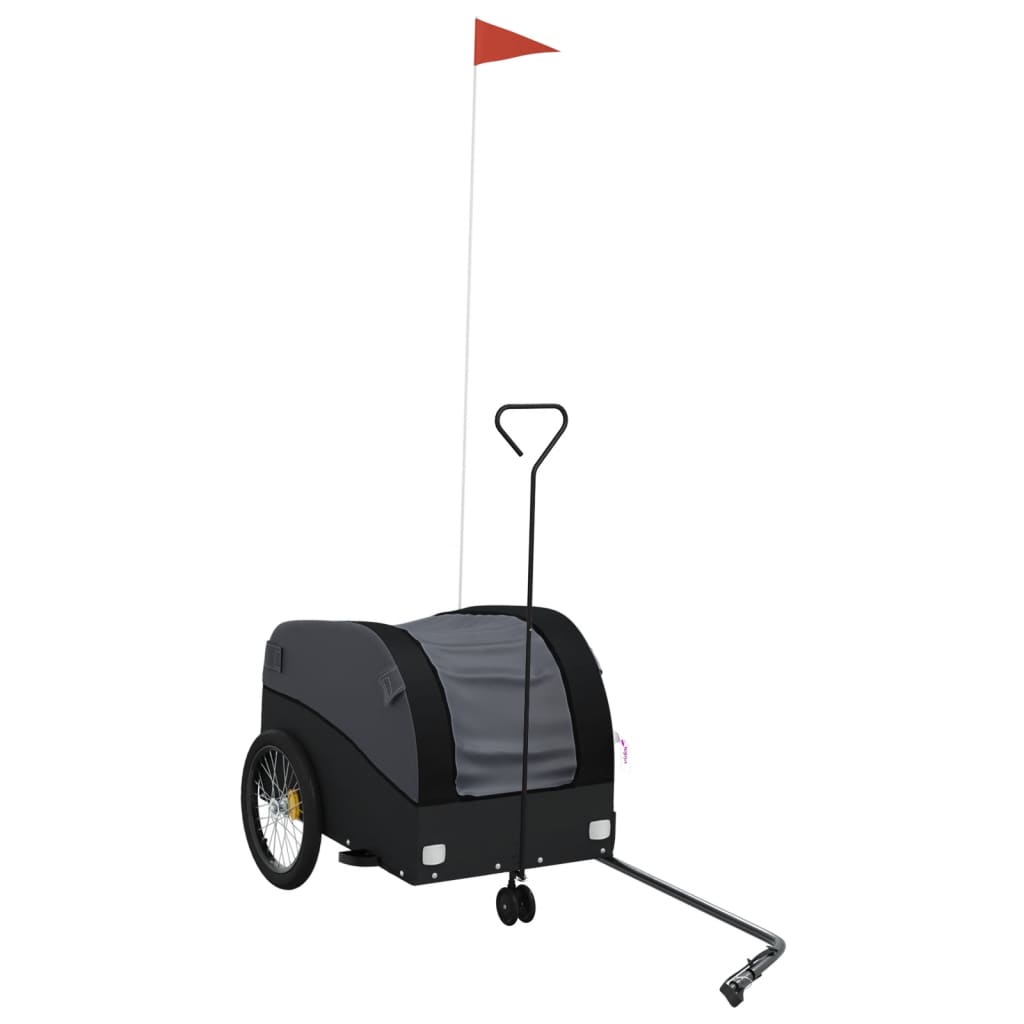 VidaXL remorque à vélo 30 kg fer noir