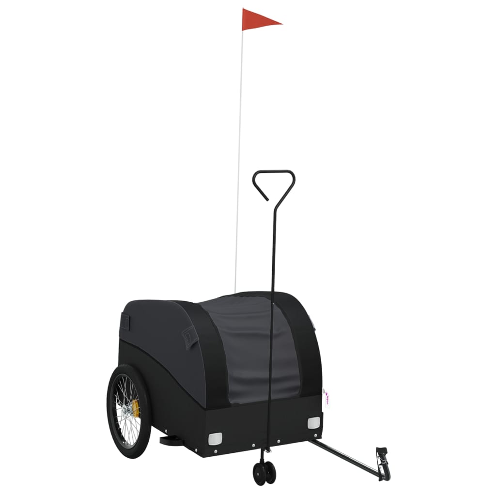 VidaXL remorque à vélo 45 kg fer noir