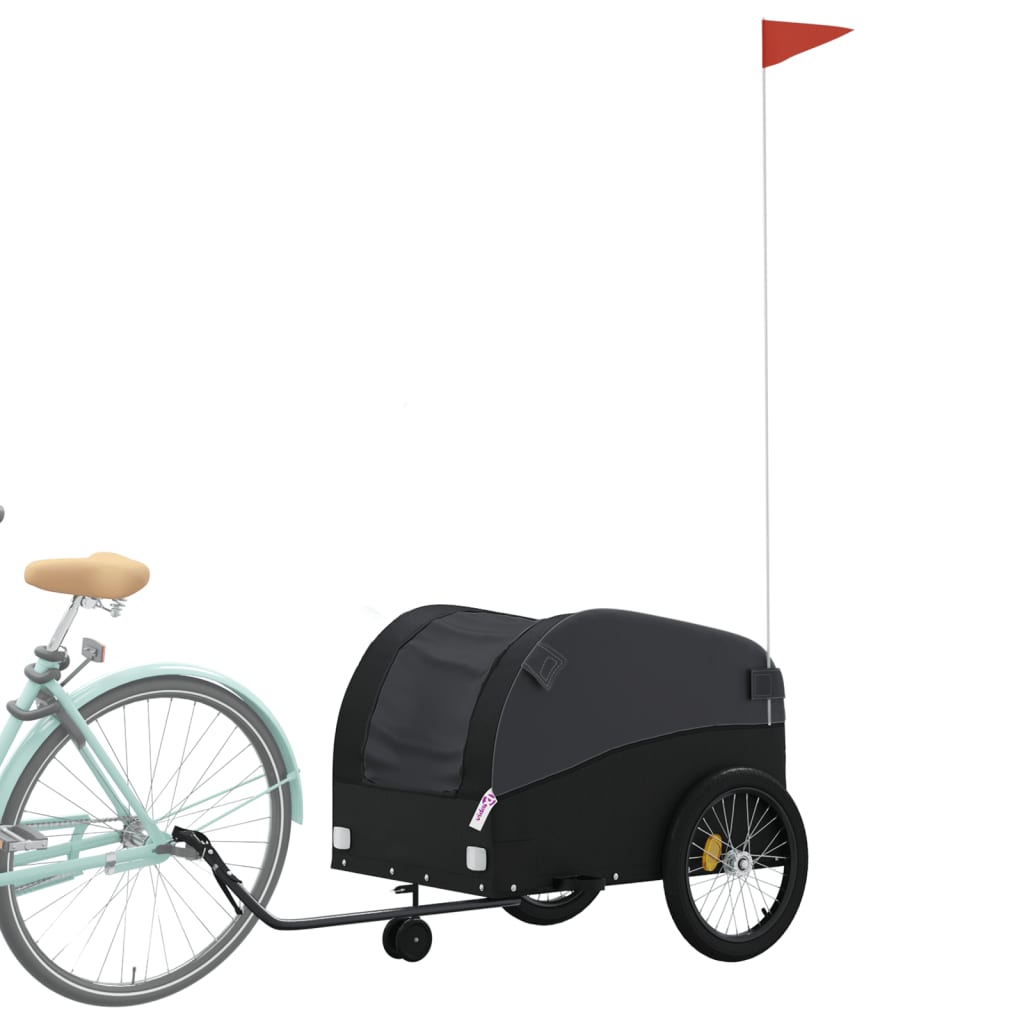 VidaXL remorque à vélo 45 kg fer noir