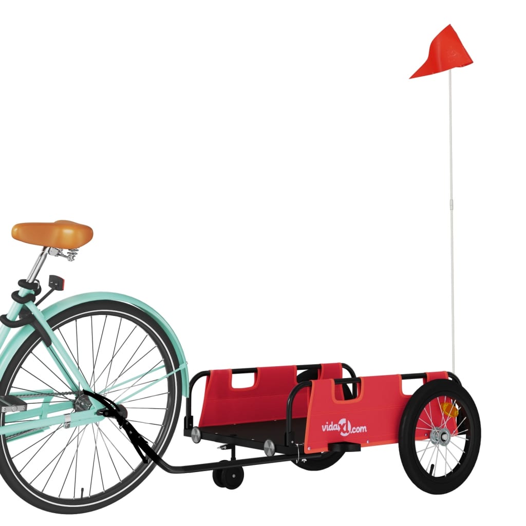 Vidaxl remorque vélo tissu oxford et fer rouge