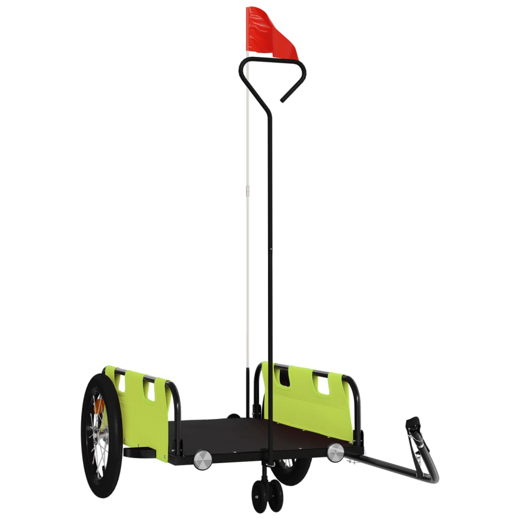 VidaXL remorque de vélo tissu oxford et vert fer