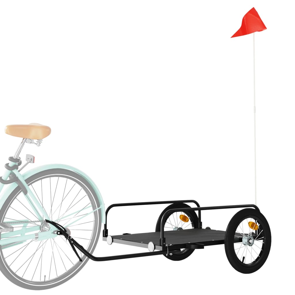 VidaXL remorque à vélo 126x63x34 cm fer noir