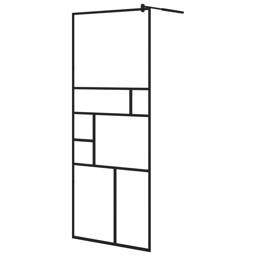 VidaXL Paroi de douche à l'italienne avec étagère 80x195 cm ESG-Verre aluminium noir