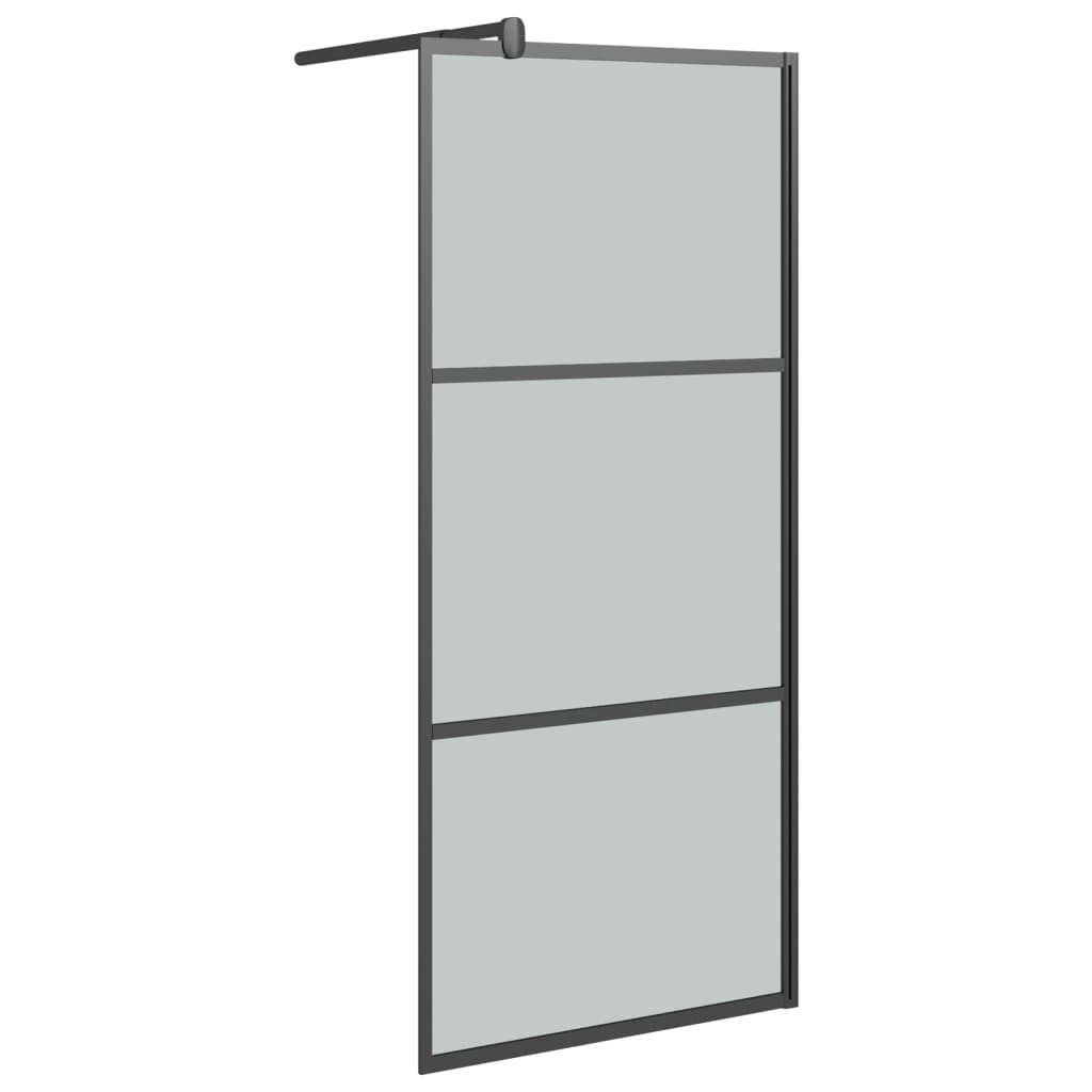VidaXL Paroi de douche à l'italienne avec étagère 90x195 cm ESG verre aluminium noir
