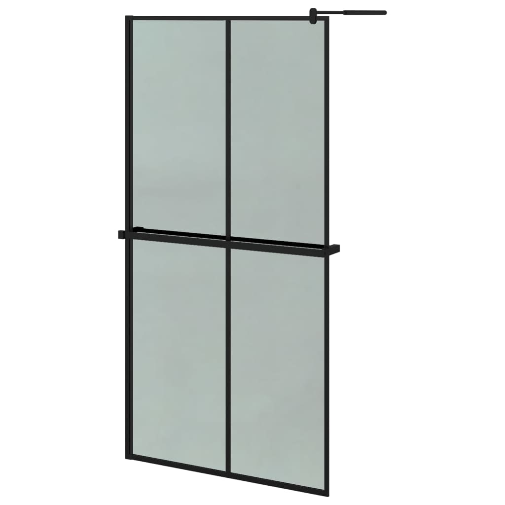 VidaXL Paroi de douche à l'italienne avec étagère 100x195 cm ESG verre aluminium noir