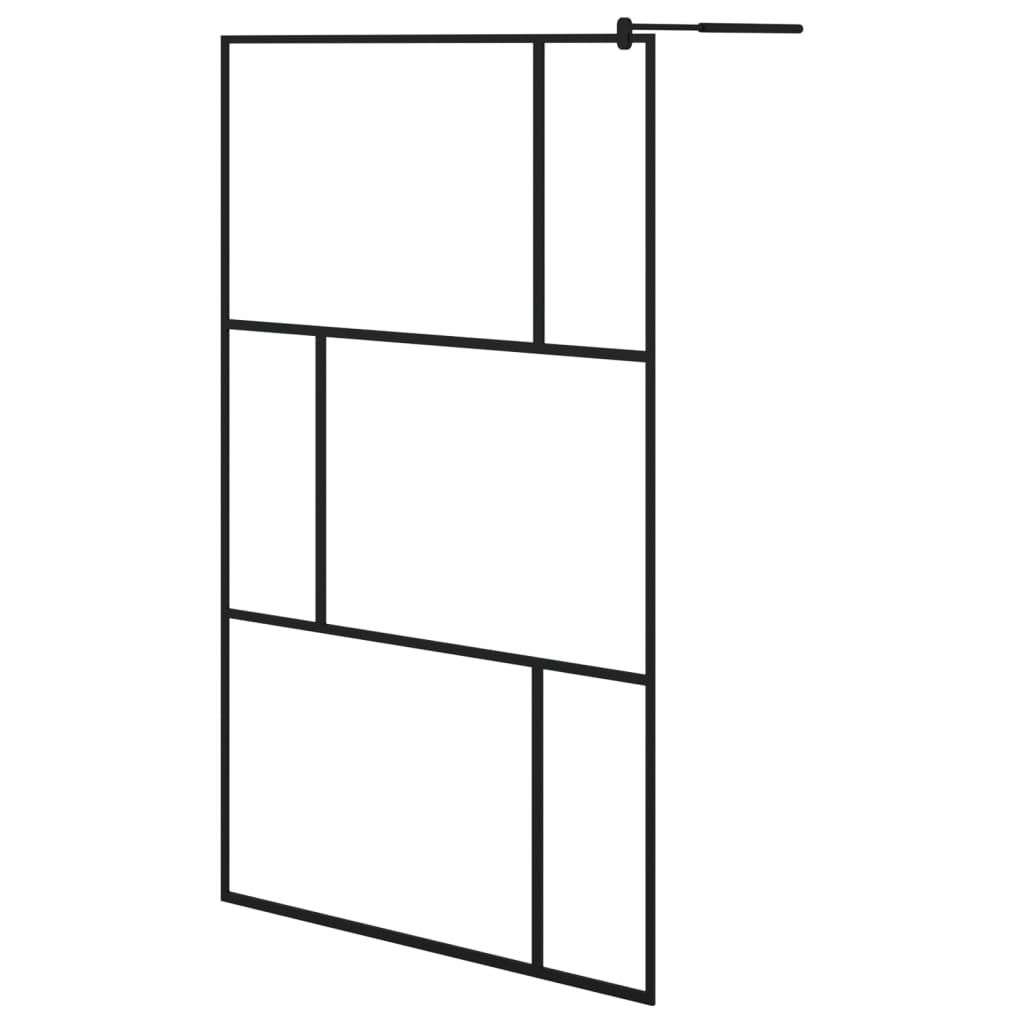 VidaXL Paroi de douche à l'italienne avec étagère 115x195 cm ESG verre aluminium noir