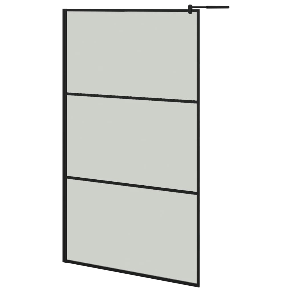 VidaXL Paroi de douche à l'italienne avec étagère 115x195 cm ESG verre aluminium noir