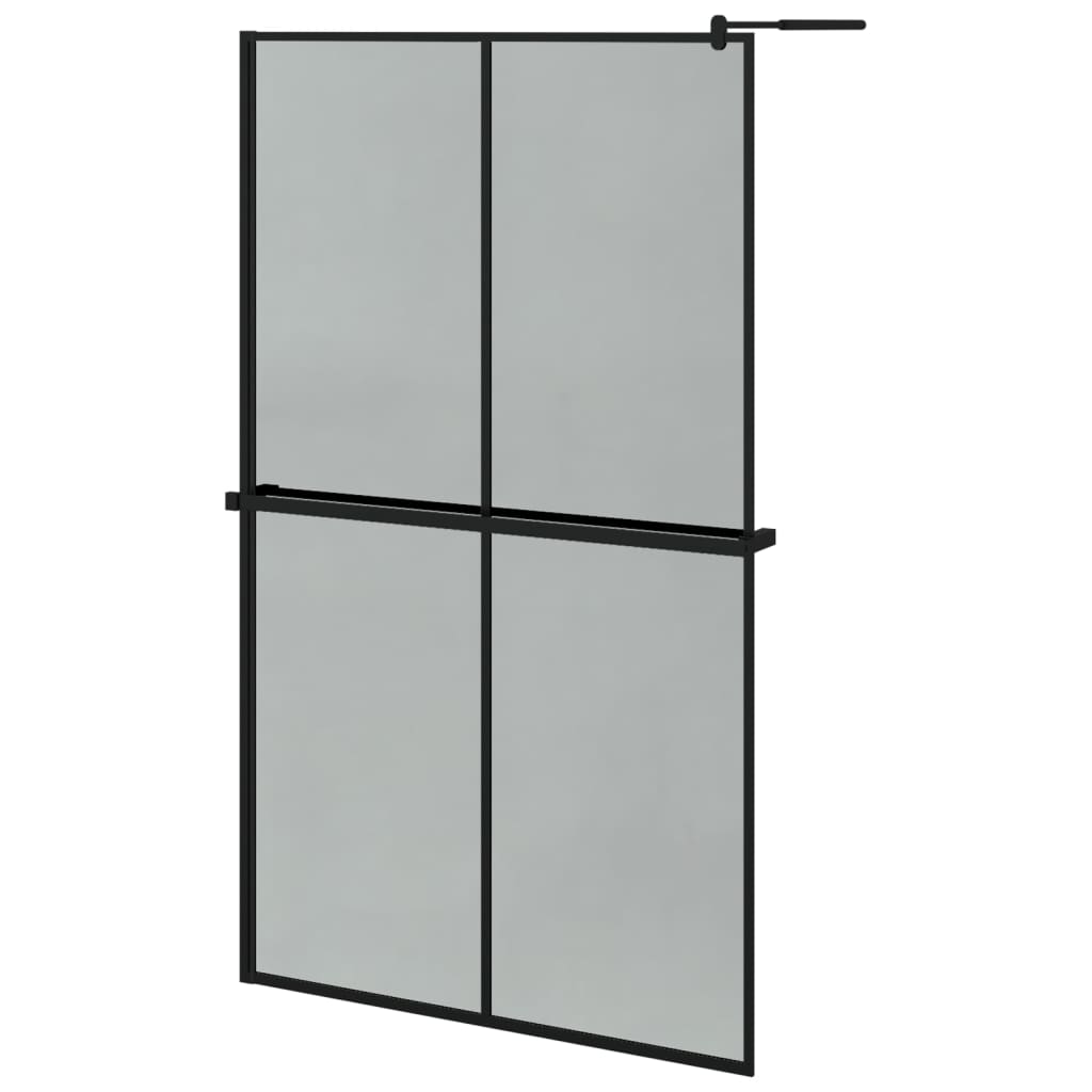VidaXL Paroi de douche à l'italienne avec étagère 118x190 cm ESG verre aluminium noir