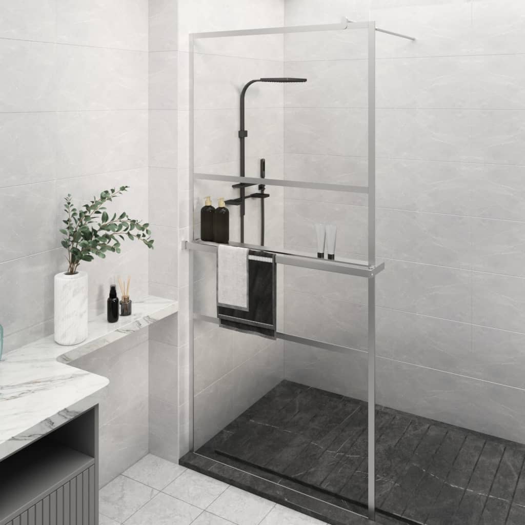 VidaXL Cabine de douche à l'italienne avec étagère 80x195 cm ESG verre aluminium chrome