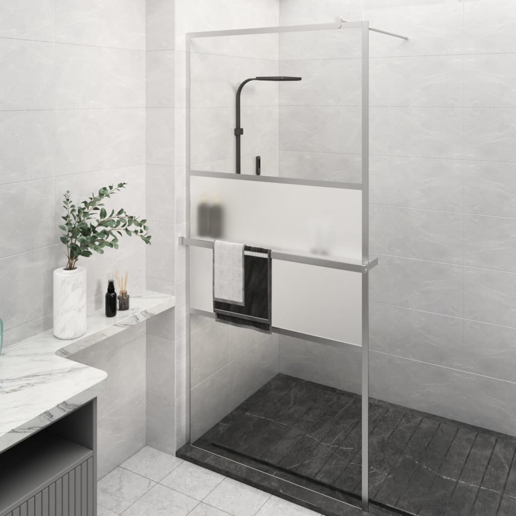 VidaXL Cabine de douche à l'italienne avec étagère 80x195 cm ESG verre aluminium chrome