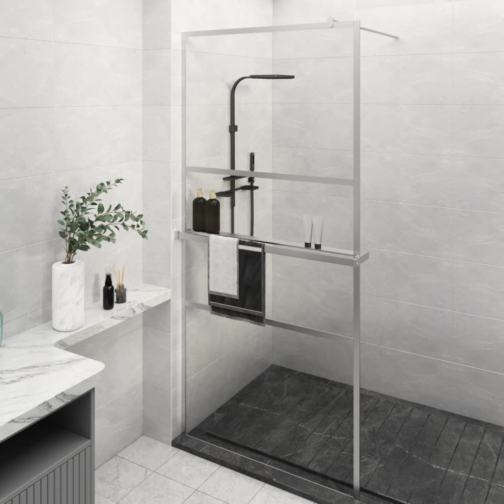 VidaXL Cabine de douche à l'italienne avec étagère 100x195 cm ESG verre aluminium chrome