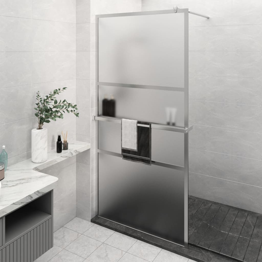 VidaXL Cabine de douche à l'italienne avec étagère 115x195 cm ESG verre aluminium chrome