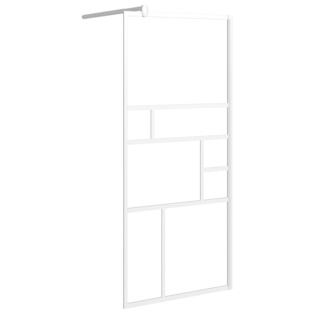 VidaXL Paroi de douche à l'italienne avec étagère 90x195 cm ESG verre aluminium blanc