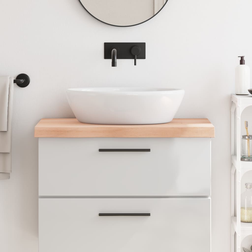 VidaXL Plan de lavabo 80x50x (2-6) cm bois massif non traité