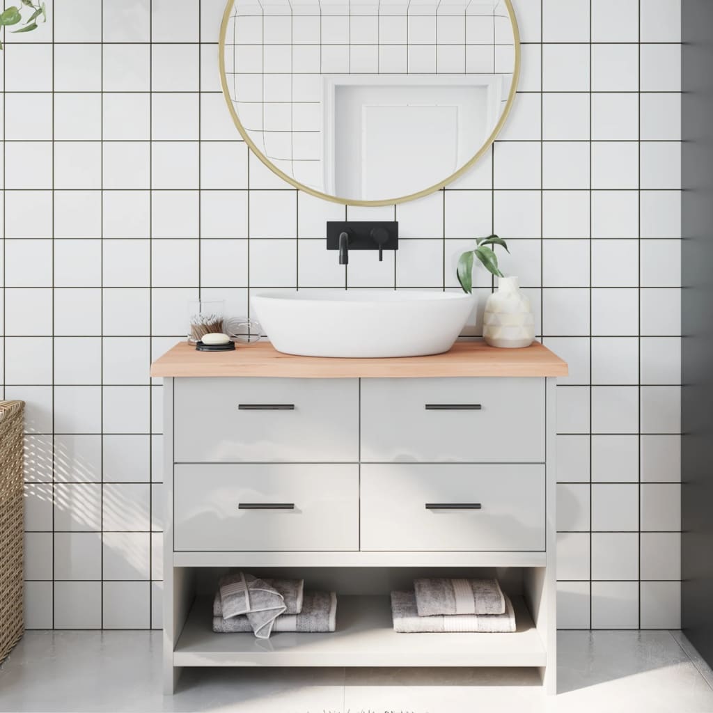 VidaXL Plan de lavabo 100x40x (2-4) cm bois massif non traité