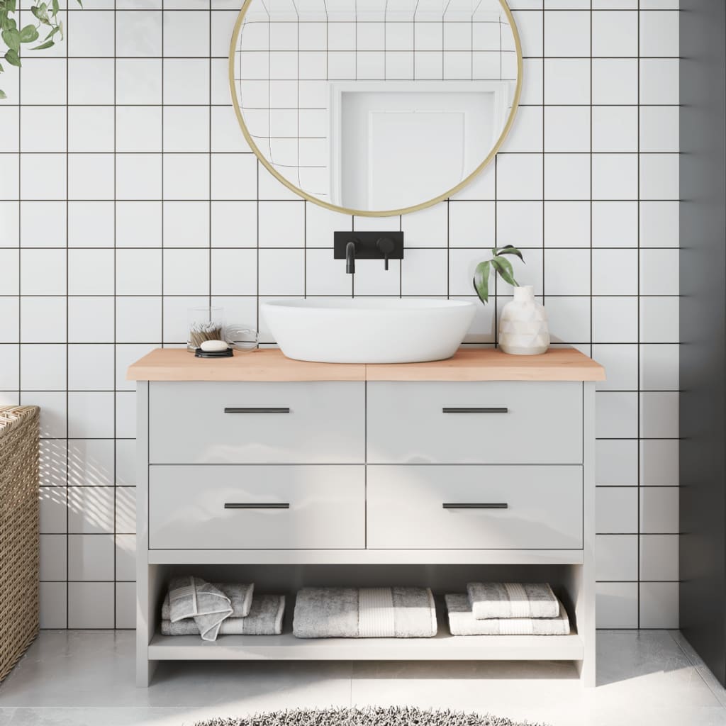 VidaXL Plan de lavabo 120x30x (2-4) cm bois massif non traité
