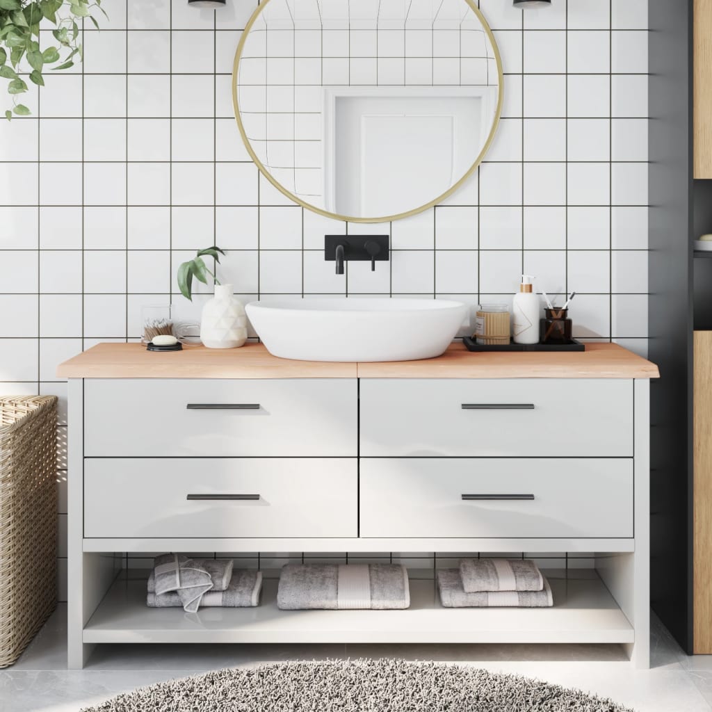 VidaXL Plan de lavabo 160x60x (2-4) cm bois massif non traité