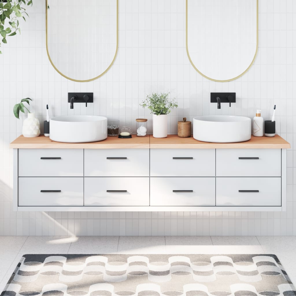 VidaXL Plan de lavabo 200x30x (2-4) cm bois massif non traité