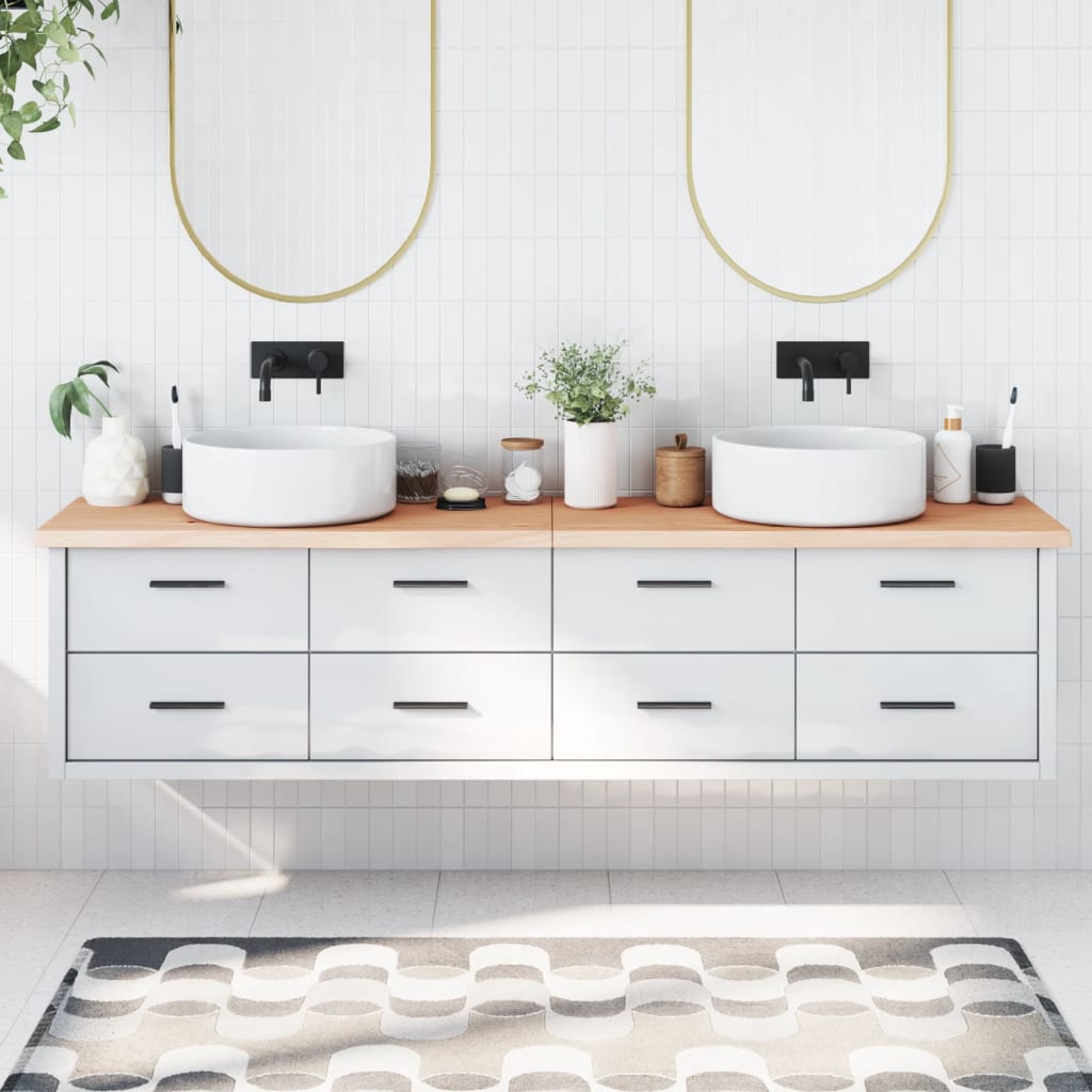 VidaXL Plan de lavabo 200x40x (2-4) cm bois massif non traité