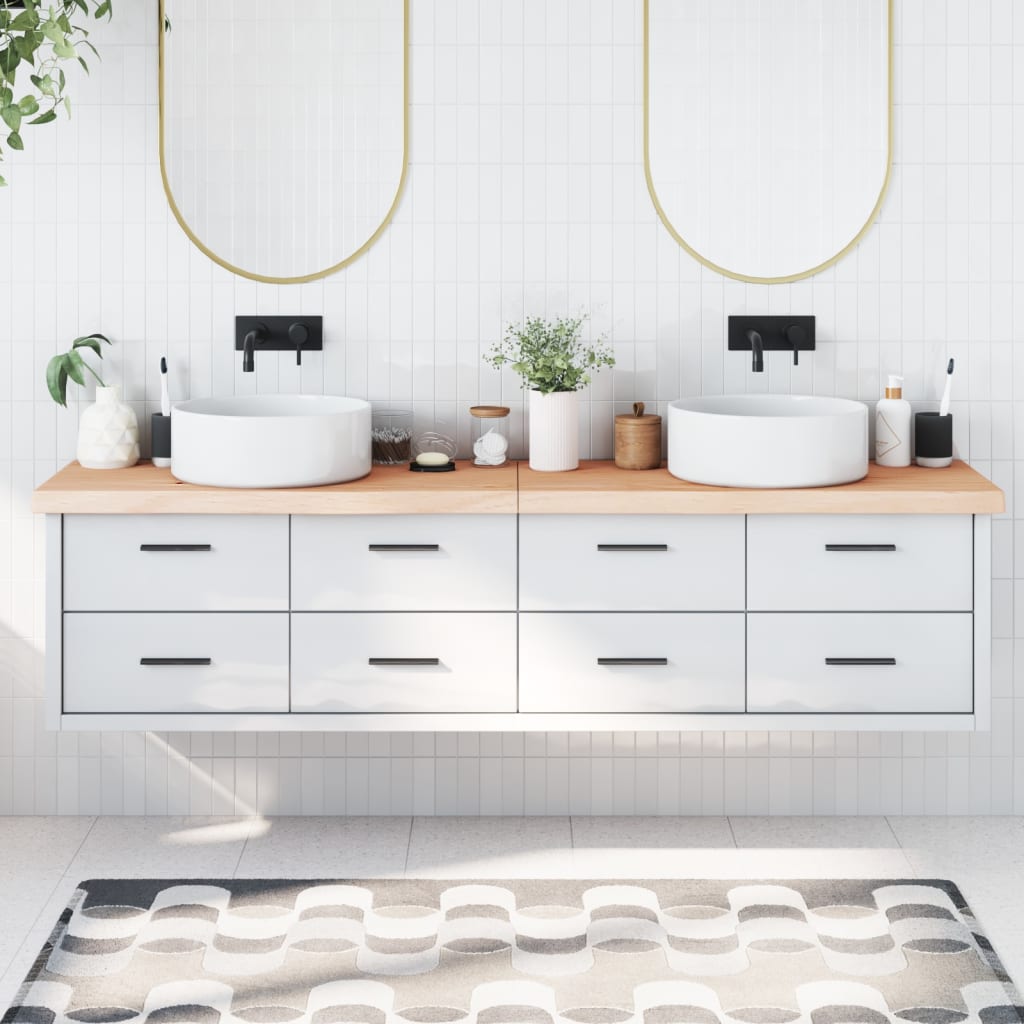 VidaXL Plan de lavabo 200x40x (2-6) cm bois massif non traité