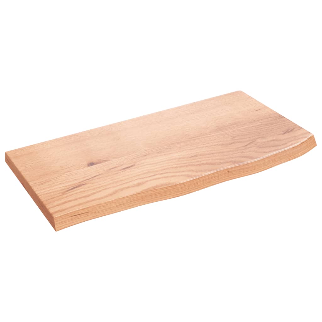 Plan vasque Vidaxx 60x30x2 bois massif traité marron clair